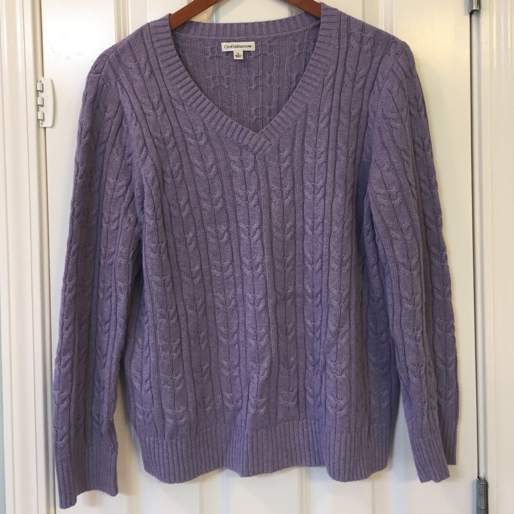 Croft & Barrow Large Lavender cable knit sweater